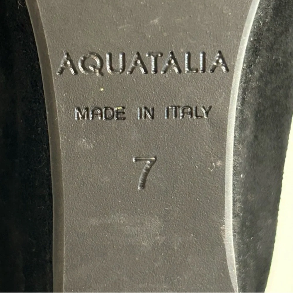 Aquatalia Posie Black Suede‎ Wedge Pumps Size 7